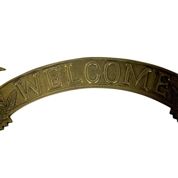 Pineapple-Themed Brass Welcome Sign With Tropical Design Vintage - Picture 4 of 5